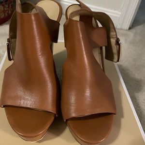 Like new Michael Kors Josephine Wedges- brown- size 7.5
